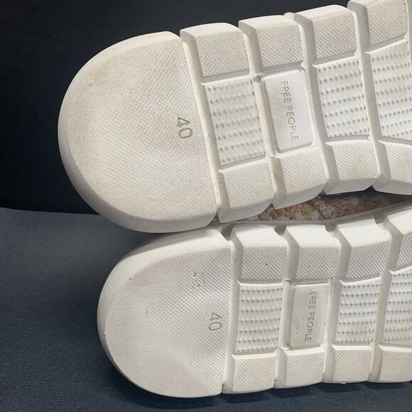 Free People Crochet Platform Sneakers Women's Size 40 US 9 Cream Beige Pink - Picture 8 of 14